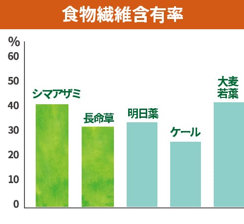 食物繊維含有量の比較グラフ